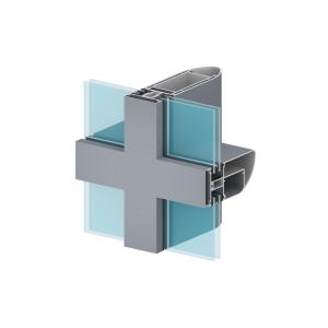 Square Aluminium Curtain Wall Profile 0.8mm-3mm Thickness Customized Color