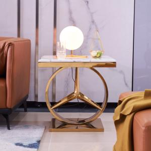 Functional SS Steel Edge Marble Top Couch Table Assembly Required