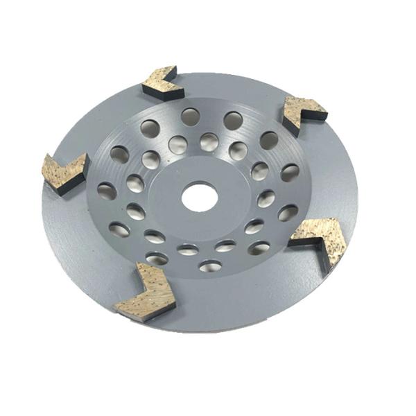 5'' 125mm 8S Arrow Segments Diamond Grinding Abrasive Cup Wheels For Handheld Grinders To Be Used On Concrete Terrazzo Natural Stone Surface