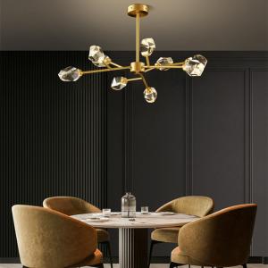 All Copper Crystal Chandelier Modern Minimalist Ice Ling Dining Room Bedroom
