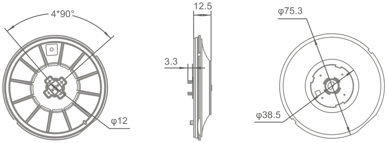 776J Base product dimensions and size diagram