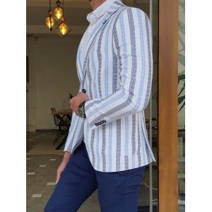 Striped Cotton Business Casual Suit Jacket Business Casual Interview Outfits