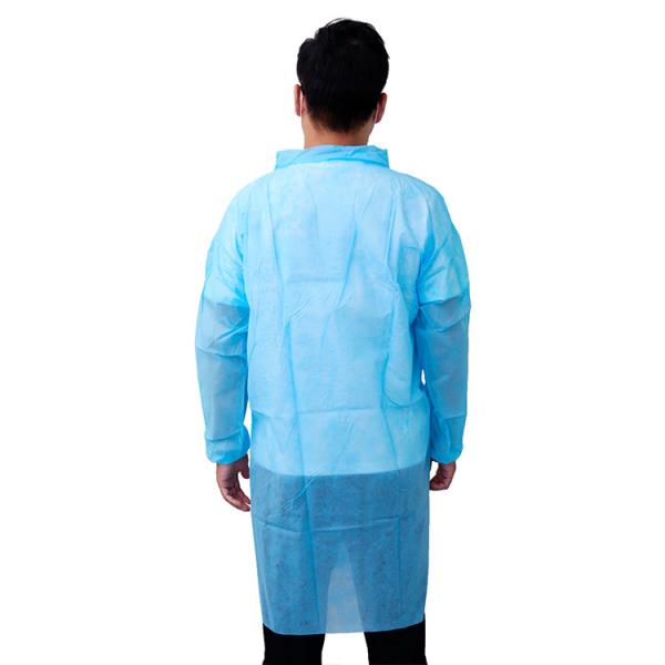 Cheap Disposable Lab Coats/ Lab Coat Jacket Disposable Light Blue With Elastic