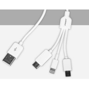 original 3 in 1 Pisen USB cable with package, Type C+ Apple Lightning USB cable