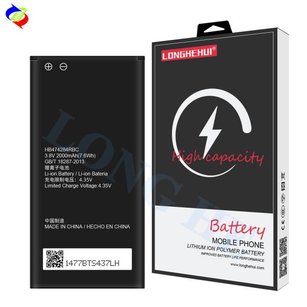 2000mAh Capacity Lithium Polymer Battery HB474284RBC 4.35V for Huawei C8816 G521 G620