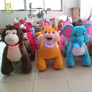 China Hansel   coin operated children rides plush toys stuffed animals on wheels for shopping centers on sale