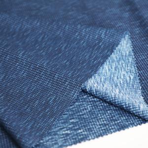 Blue Cationic Polyester Single Jersey Fabric Spandex Waffle Knit