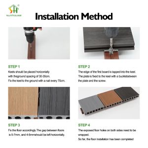 3D Wood Grain Wpc Decking Anti-Slip and Waterproof Composite Decking for Patios