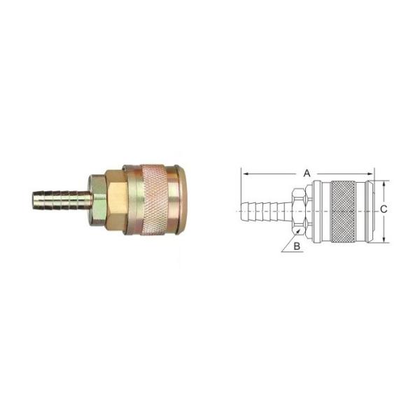 Single Shut Off Pneumatic Air Connectors , Durable Steel Pneumatic Quick Disconnect