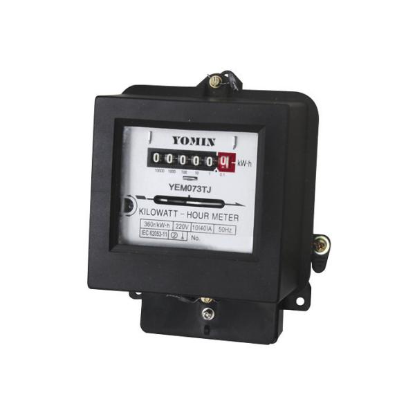 ABS Black Plastic Electromechanical Energy Meters , Mechanical Single Phase Watt