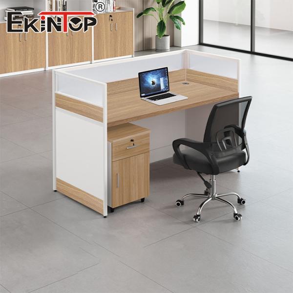 Quality Walnut Employee Office Desk With Partition Small Desk Table for sale