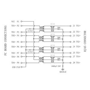 HFJT1-1G16-L12RL Connector Rj45 Fêmea Cat 5 Modular Jack LPJG16373AENL