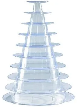 Disposable Plastic 10 Tier Macaron Tower For Cake
