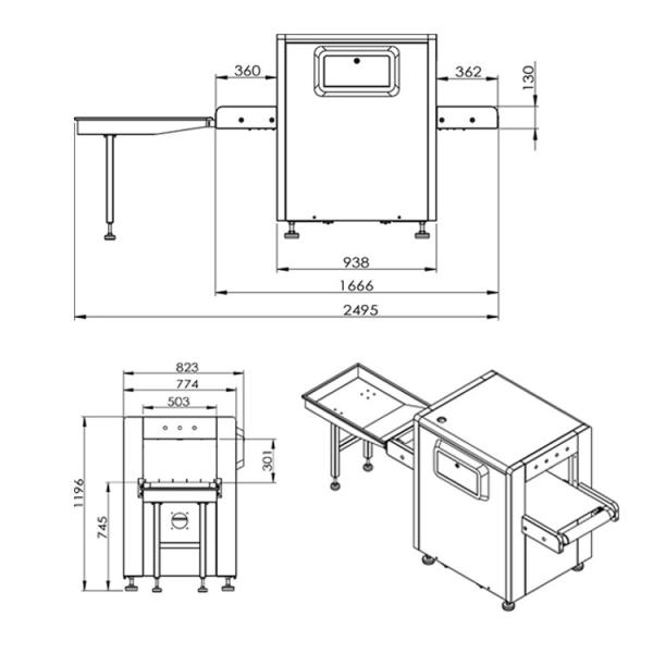 5030 X Ray Baggage Scanner Airport Luggage Security Machine For Bags Checking