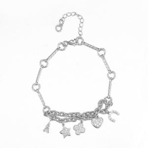 Wholesale 6.5 Inch 925 Silver CZ Bracelet 7.0g Alphabet Jewelry Friendship Bracelet from china suppliers
