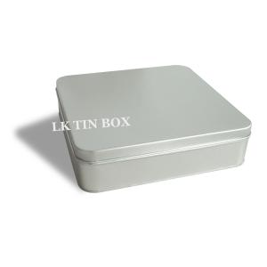 Metal Small Plain Square Tin Box With Embossing