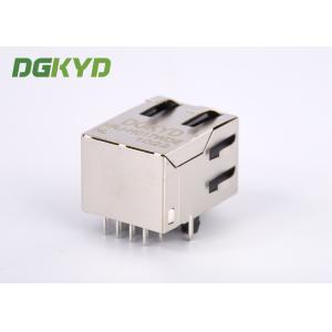 Single Port Megabit ethernet RJ45 PCB Connector , RJ45 Shielded Plug 100BASE