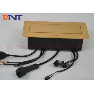 Rose Gold Surface Panel Conference Tabletop Pop Up Power Socket Box With 30 cm