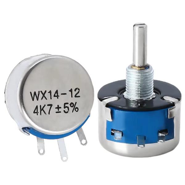 Quality WX14-12 3W Single-Turn Wire-Wound Potentiometer Without Locking 470 Ohms 1K 2K2 4K7 10K for Industrial Applications for sale