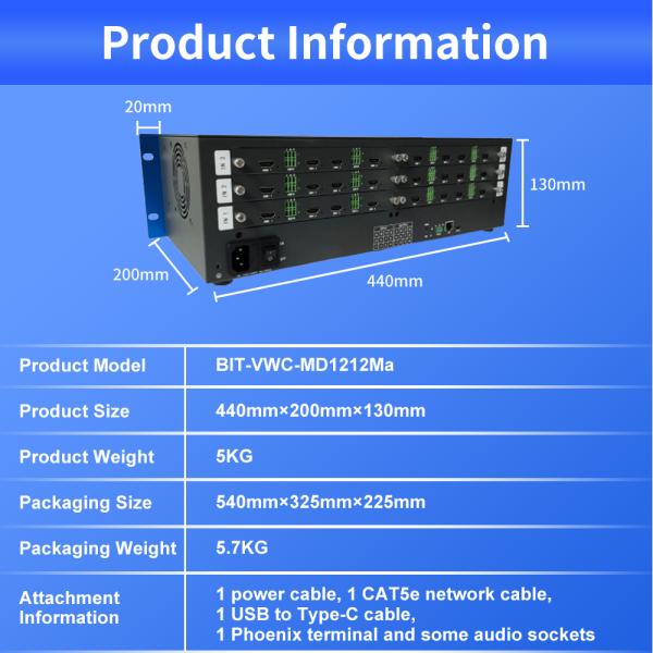 Separate Audio Frequency and RS232 Control Methods 4K Video Wall Controller for