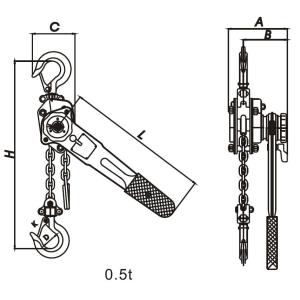 HSH –A 619 Lever Block (Mini Type) Manual Chain Hoist For Lifting , Pulling ,