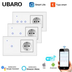 Wholesale TuYa WiFi Smart Switch Socket Combination App Manual Control Smart Plug With Switch from china suppliers