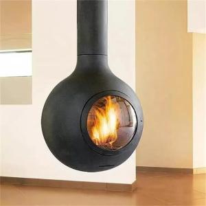 China Customized Indoor Wood Burning Stove Decorative Hanging Suspended Fireplace on sale