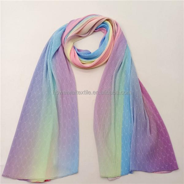 2022 Fashion rainbow Pattern Hijab Gradient Ramp Scarf Newest Design Women Shawl for Muslim Women
