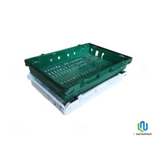 Lightweight 18L Plastic Fruit And Vegetable Crates / Stacking Plastic Crates