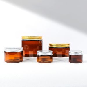 ISO 9001 Certified Amber Color Plastic Cream Jar with Light-Blocking Protection