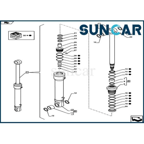 Quality CX80C Case LZ12030 Swing Cylinder Seal Kit OEM Hydraulic Seal Replacement Kit for sale