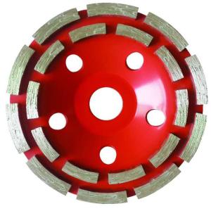 9 Inch 7 Inch Concrete Grinding Wheel , Double Row Segment 6mm Diamond Grinding