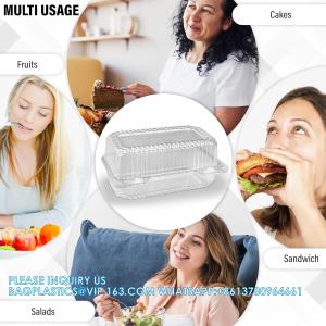 Disposable Plastic Hinged Loaf Containers - Durable Small Hoagie Container -