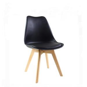 Buy cheap Eames Style Wooden Dining Room Chairs Soft Padded Seat With Solid Wooden Legs from wholesalers