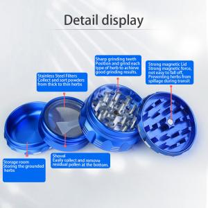 Customized Cnc Aluminum Parts Tobacco Spice Herb Grinder Blue Anodizing