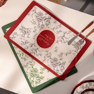 Floral Red Table Mat Included 6-Piece Porcelain Dinnerware Set For Chinese Year