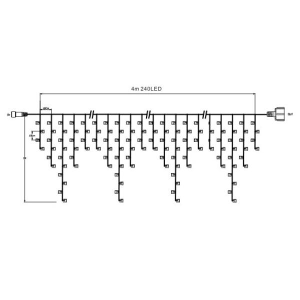 Led rubber cable icicle play light string, 230V, extendable, IP44, CE, RoHS, curtain light string,indoor and outdoor,