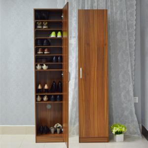 Multi Layer 20 pairs Brown Removable Mirrored Shoe Cabinet