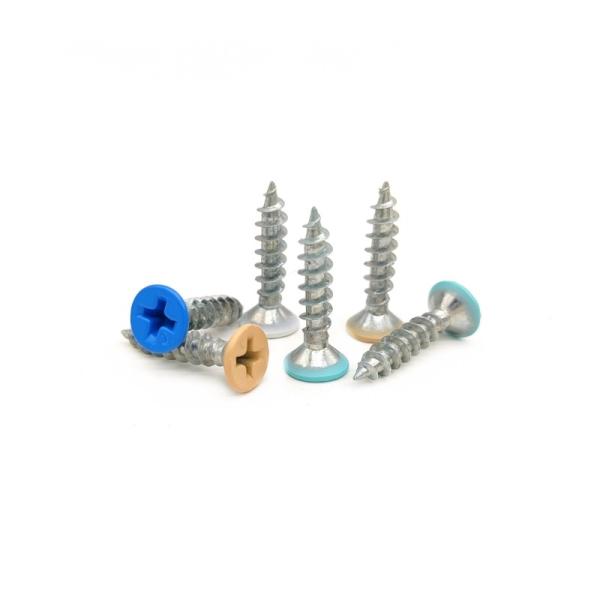 Quality Countersunk Head Cross Self-Tapping Screws With Flat Head With Color Paint for sale