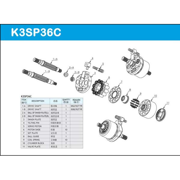 KAWASAK K3SP36C Hydraulic Pump For TQ 308B E70B Excavator Main Pump