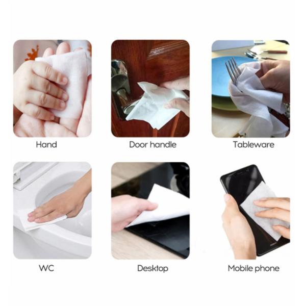 Eco Friendly Alcohol Disinfectant Wipes 140mm X 180mm 10pcs Per Bag