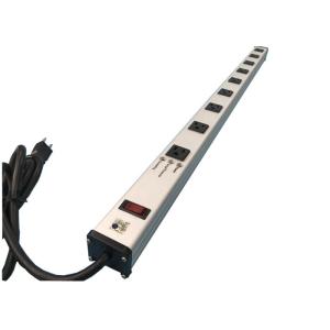 9 Outlet Thin Power Strip With On Off Switch , Surge Protector Power Bar 15A