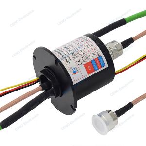 Integrate RF slip ring with power ethernet signal and radio frequency rotary
