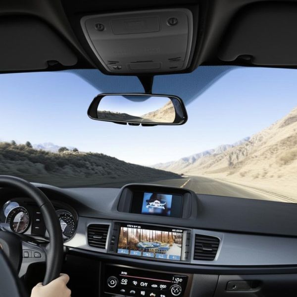 64G Tf Card Car Digital Rear View Mirror Equipped with Gps and Rear Camera