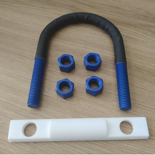 Quality M6, M8, M10, M12, M14,M16 PTFE coating U-bolt With Polyshrink ,4 Nuts and half round i-rod for sale