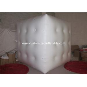 Fireproof White Cube Inflatable Helium Balloons PVC Material Full Digital