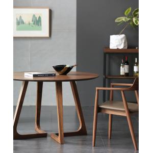 FSC Restaurant Solid Walnut Dining Table Round Wood Dining Tables