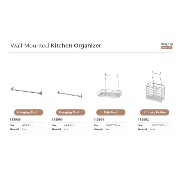 Kitchen Pot Lid Holder Wall-mounted Type Installation Sustainable Multifunctional Kitchen Organizer Set