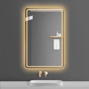 Custom Rectangular Frameless Bathroom Mirror Smart Backlit LED Wall