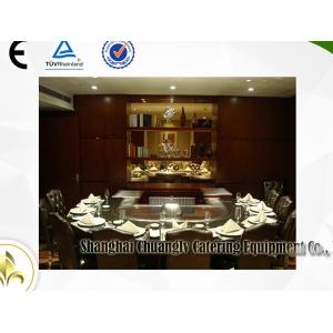 Electromagnetic Heating Arched Shape Teppanyaki Grill Table With Ten Seats CE